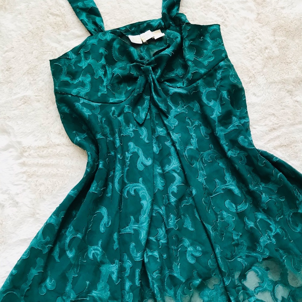 Vintage Victoria Secret Gold Label Holiday Green Slip Lingerie Medium